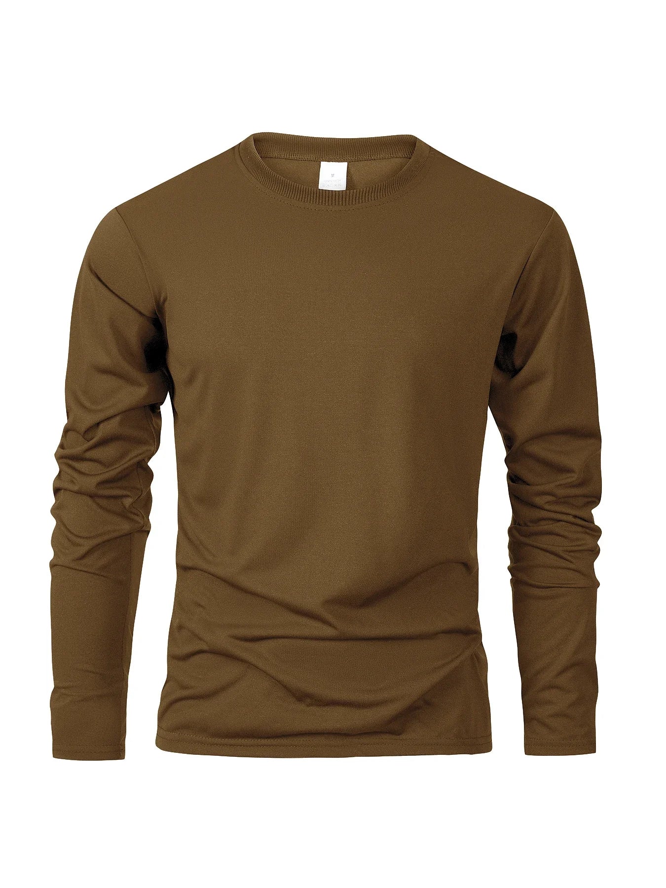 Men's Shirts Simplicity Solid Color Long Sleeve T-shirt Fashion Breathable Casual O-neck Unisex Tops Fitness Run Sports Pullover