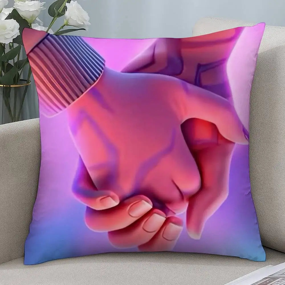 K-kpop D-Demon H-Hunters Pillow Case Short plush Double-sided Print Square Throw Pillow Covers Sofa Home Cushion Decor