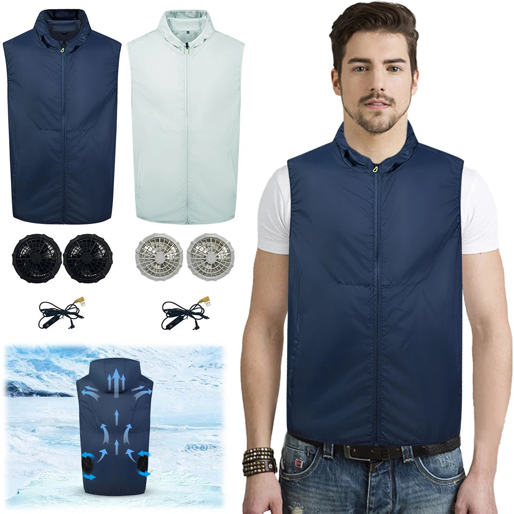 Summer Cool Vest for Men Women Cooling Vest Cooling Work Clothes for High Temperature Work Fishing Vest