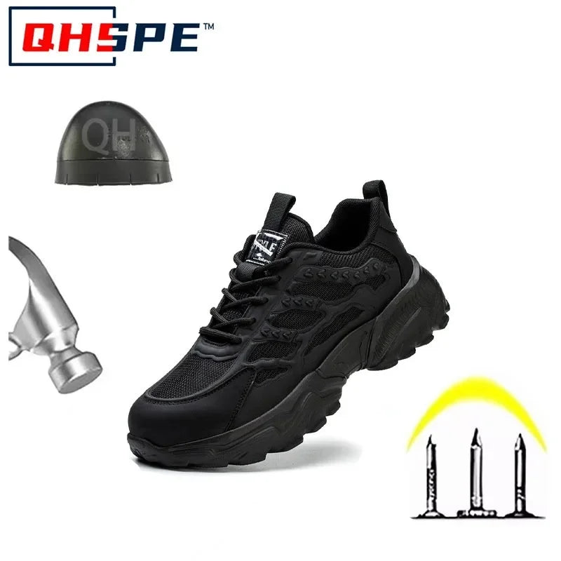 white work shoes lightweight comfortable safety shoes man women work shoes with a steel toe puncture proof safety work sneakers
