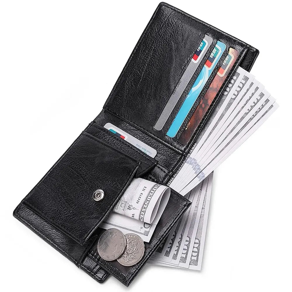 Men's Wallet Embossed Soft Leather PU Leather Multi-Card Credit Card Holder With Men's Short Coin Wallet