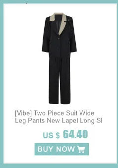 [Vibe] Women's Blazer Three Piece Solid Slim Vest Loose Blazer High Waist Pants Suit Streetwear Casual Female Pants Suit
