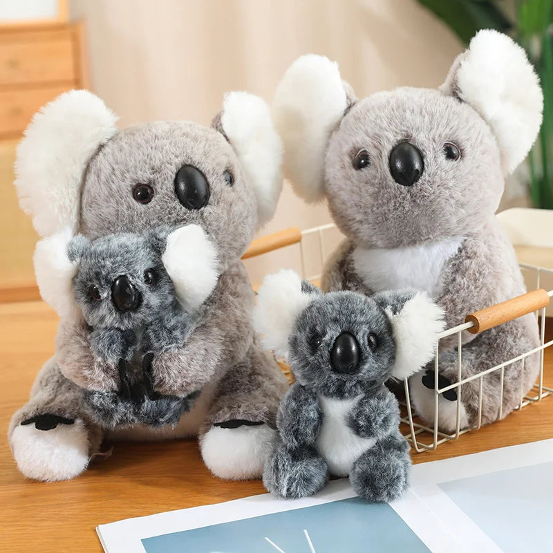Stuffed Animals Mother and Child Koala Penguin Soft Doll Plush Throw Pillow Home Decoration Birthday Gifts Fir Girls and Boys