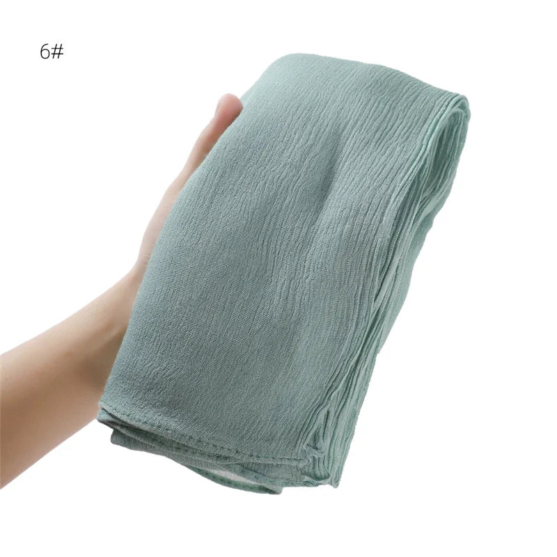 Pañuelo Hiyab de Algodón y Rayón de Color Liso para Mujer, Pañuelo Grande Musulmán, Chales, Diadema Musulmana para Mujer, Turbante Islámico, Pañuelo Bandana