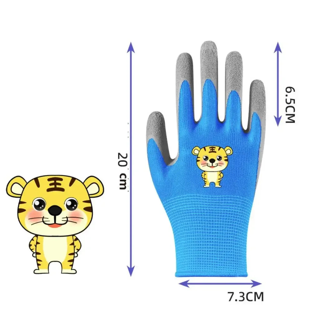 Waterproof Kid Gardening Gloves Breathable Safety Garden Work Gloves Non-Slip Animal Pattern Children Protective Glove Yard