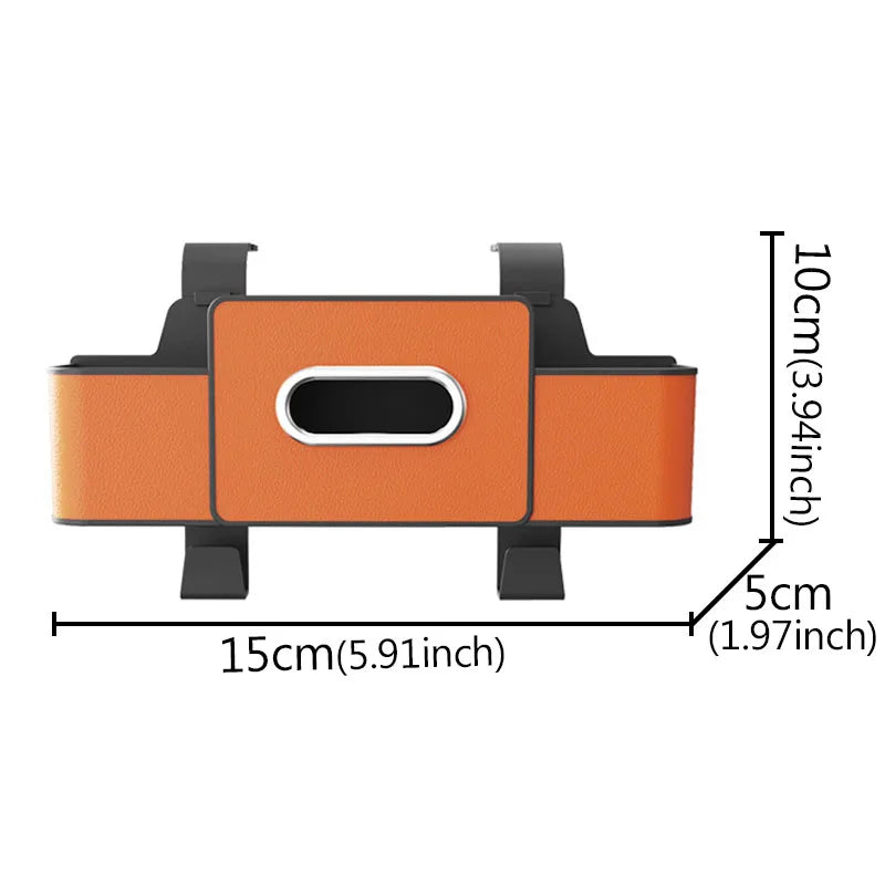 Organizador Multifuncional para Coche, Soporte Trasero con Drenaje, Caja de Almacenamiento Colgante para Coche, Bolsa para Guardar Ordenado con Soporte para Teléfono, Pañuelos y Vasos