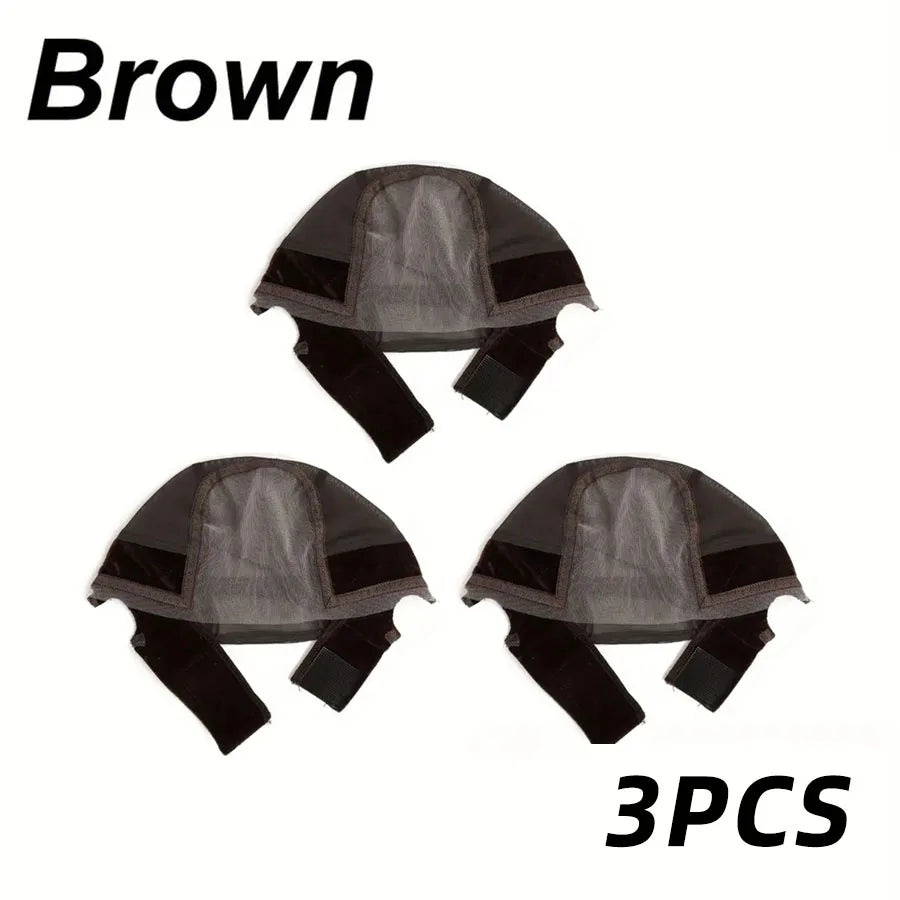 Gorro de peluca con diadema para mujer, gorro de peluca de encaje HD para hacer pelucas, gorros de peluca en forma de U con agarre de terciopelo ajustable para usar peluca, redecilla para el cabello color nude.