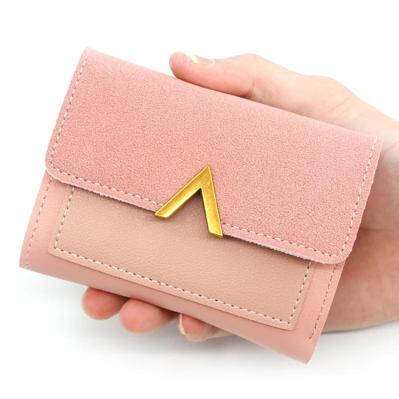 New Simple Short Women Wallets High Quality Card Holder Large Capacity Female Coin Purses  Small Card Bag Wallet For Girls