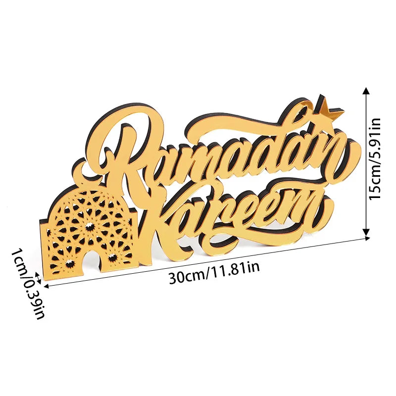 Ramadan Mubarak Acrylic Ornament Eid Mubarak Ramadan Kareem Decoration for Home Islamic Muslim Party Decor Eid Al Adha Gift