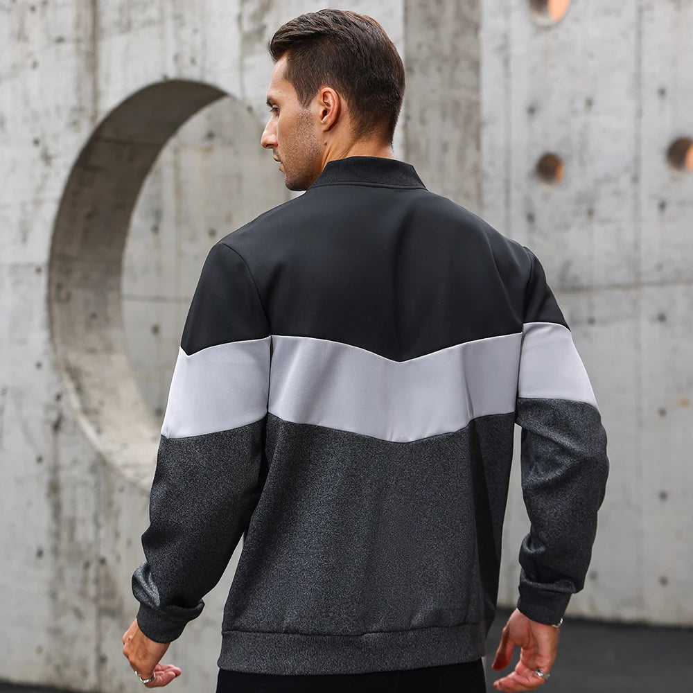 Men's Jackets 25 New Spring Business Leisure Trendy Color Windproof Bomber Overshirt Zip-Up Streetwear Popular Clothes US Size