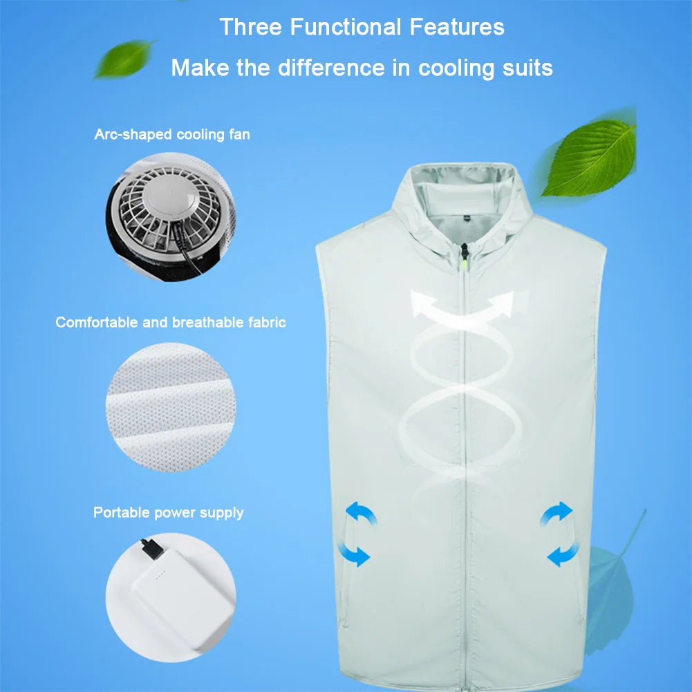 Summer Cool Vest for Men Women Cooling Vest Cooling Work Clothes for High Temperature Work Fishing Vest