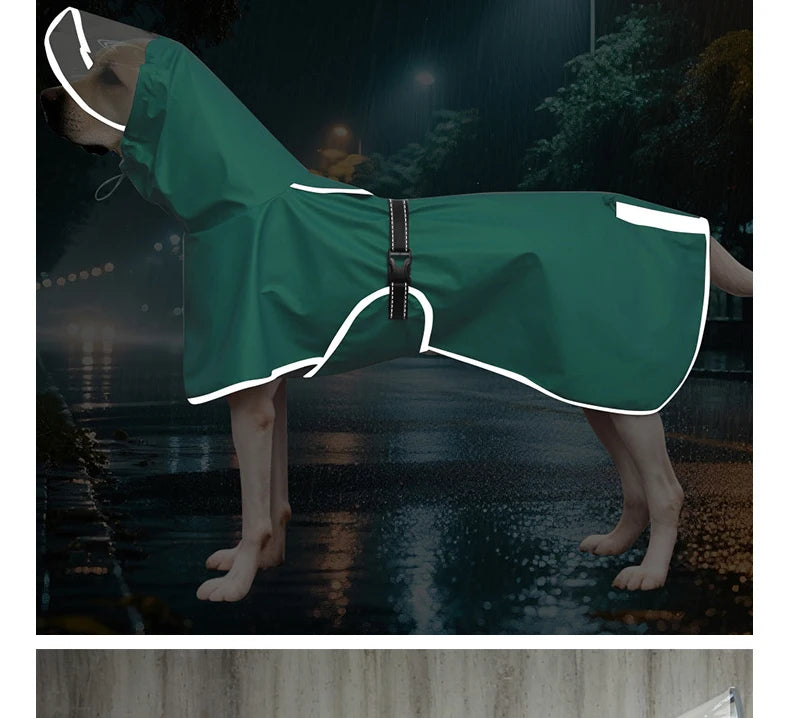Imperméable à capuche pour animaux de compagnie réglable et léger, équipement de protection contre la pluie pour chien, conception de bande réfléchissante, adapté à toutes les saisons
