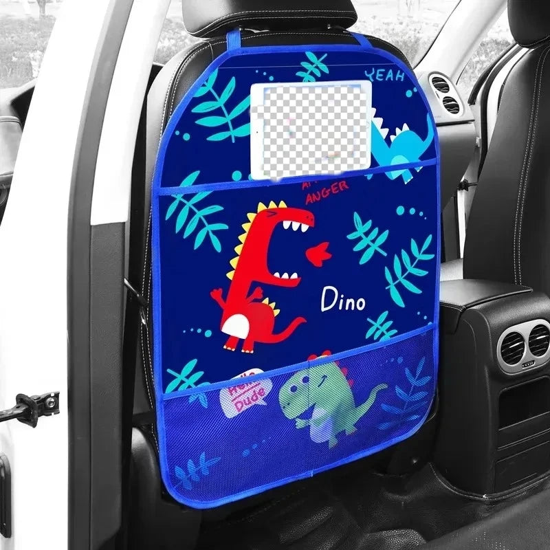 1PC Almohadilla antipedales para niños, protector de respaldo de asiento de coche, funda para niños, alfombrilla antipedales de dibujos animados para coche con bolsa, almohadilla antipedales impermeable