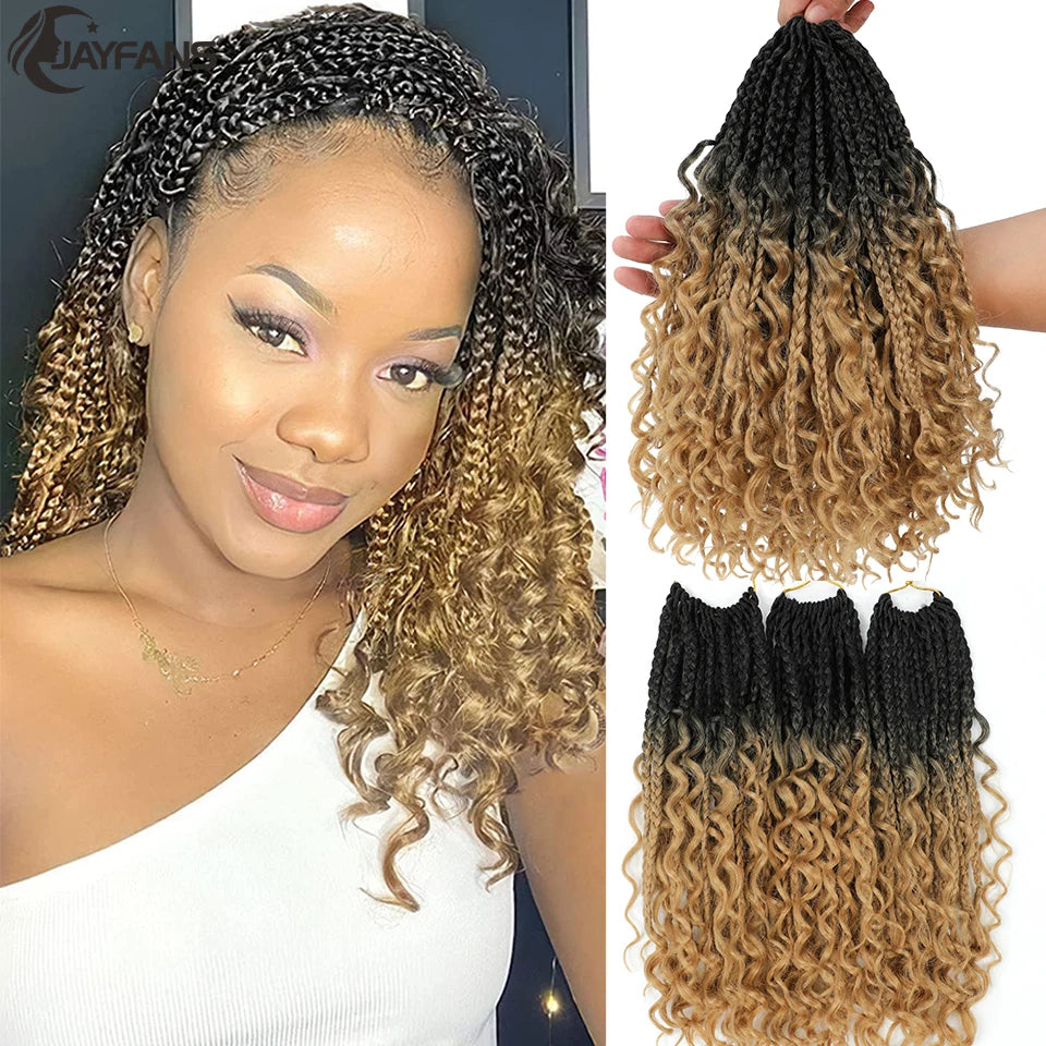 Goddess Box Braids Bob – Bohemian Style with Vibrant Ombre Colors