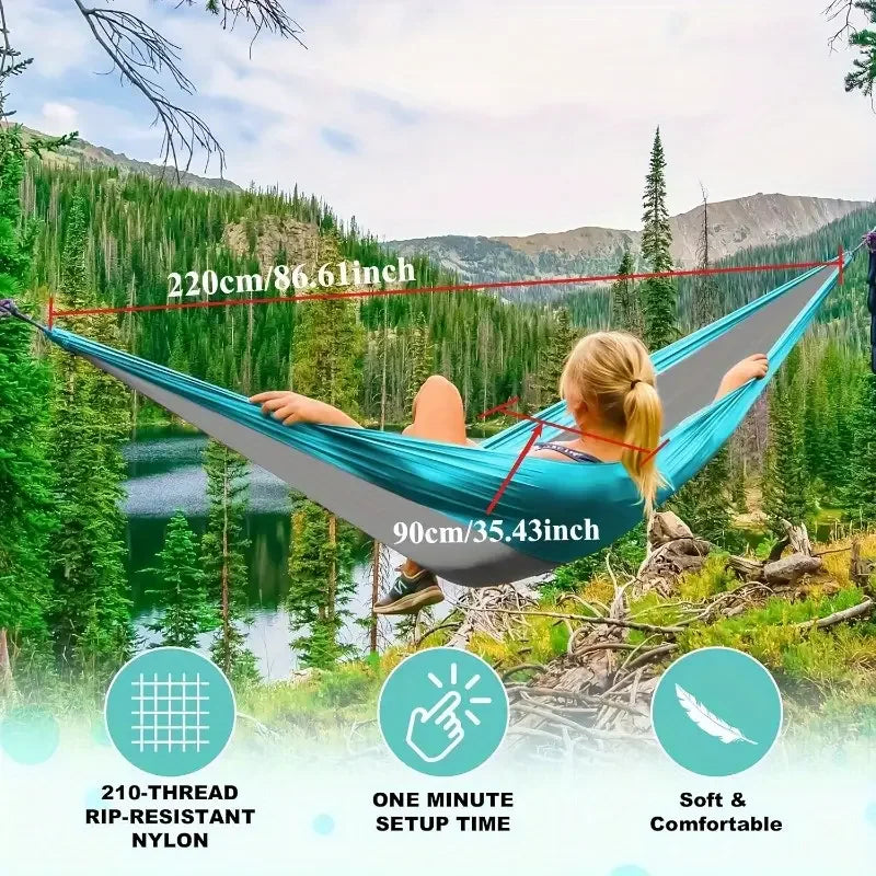 Hamaca de camping Accesorios de camping Equipo para exteriores e interiores con correas de árbol Hamacas ligeras de nailon para viajes de senderismo
