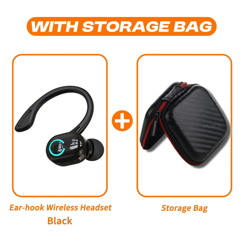 Auriculares inalámbricos Bluetooth graves HIFI con micrófono HD, tipo gancho para la oreja, auriculares con cancelación de ruido, resistentes al agua, para juegos y deportes