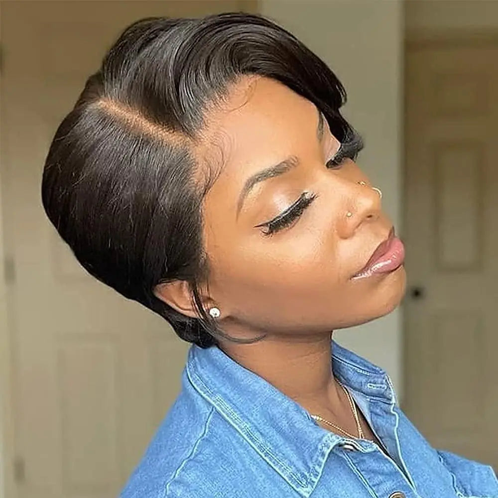 Perruque courte et lisse en cheveux synthétiques HAIRJOY ​​pour femmes afro-américaines
