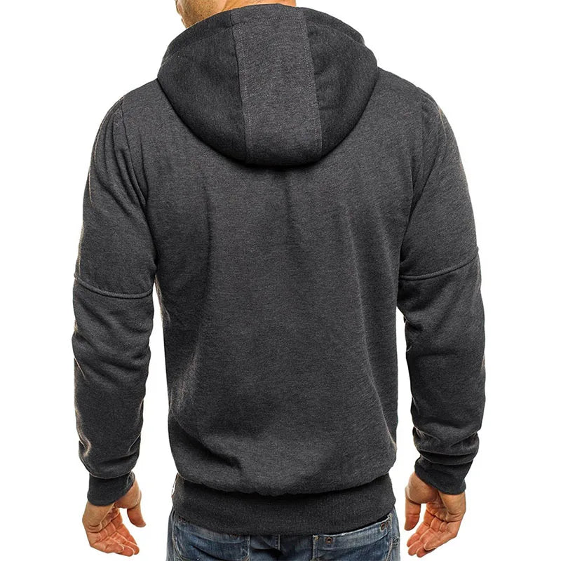 Men's Hoodies Sweatshirts Spring Autumn Casual Solid Zip Up Hoodie Tracksuit Long Sleeve Hooded Sweatshirt M-4XL Hoody Coat Men