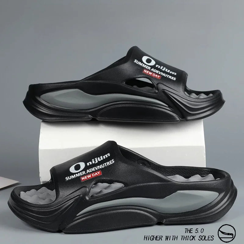 Summer Men's Massage Slippers Outdoor Sandals Beach Comfortable Indoor Slides Water Clogs Casual Shoes Men Women Home Slippers