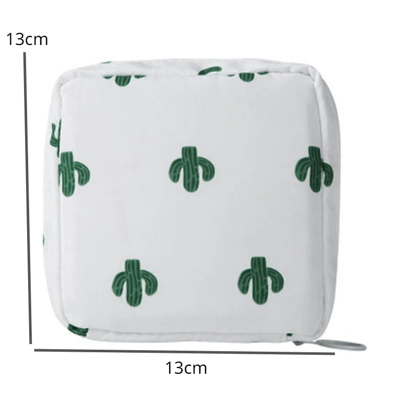 Bolsa de almacenamiento portátil para toallas sanitarias, monedero para tampones, neceser de cosméticos, organizador de bolsos de maquillaje para mujeres y niñas, bolsa para compresas higiénicas