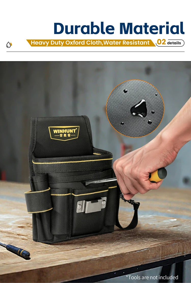 Electrician Tool Waist Bag - Durable, Portable, Multifunctional, Made of Textile Materials, No Assembly Required, Battery-Free f