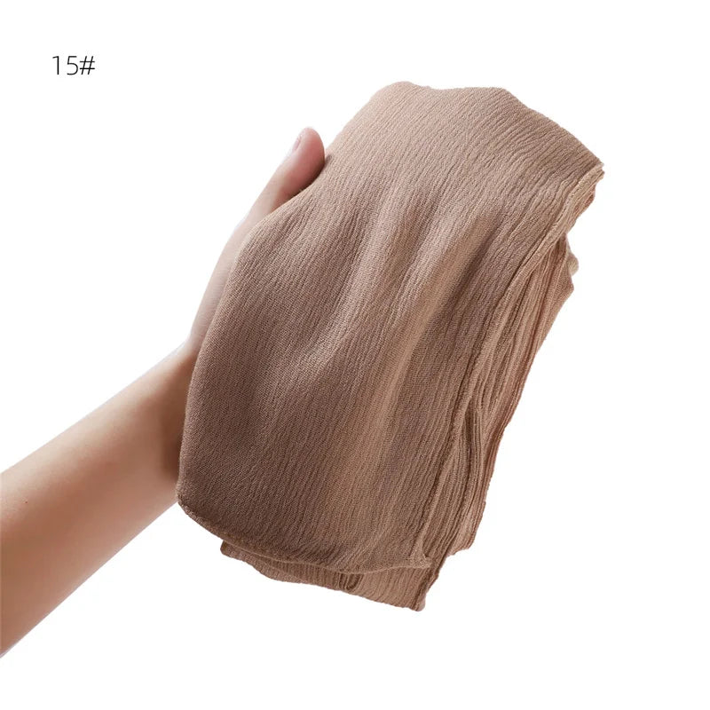 Pañuelo Hiyab de Algodón y Rayón de Color Liso para Mujer, Pañuelo Grande Musulmán, Chales, Diadema Musulmana para Mujer, Turbante Islámico, Pañuelo Bandana