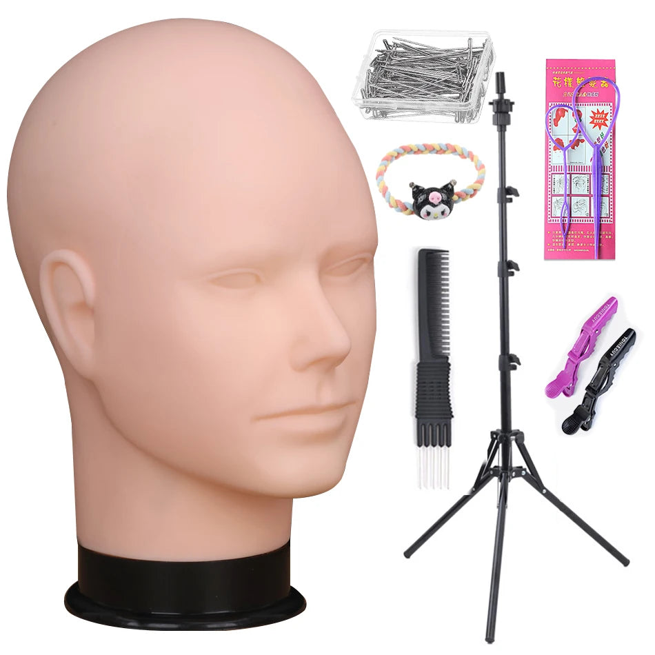 Mannequin Head With Tripod For Making Wig Hat Glasses Mask Display Cosmetology Manikin Head For Makeup Practice Wig Install Kit