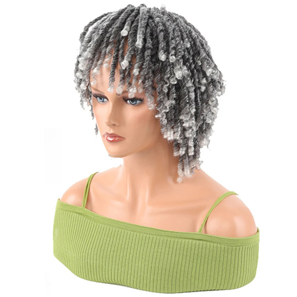 Pelucas de rastas para mujeres, niños y hombres de raza negra, peluca rubia corta rizada, pelucas afro grandes trenzadas, pelucas sintéticas trenzadas retorcidas