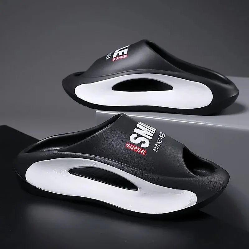 New Men's Slippers Casual Sports Summer Soft Bottom Cool Drag Anti Slip Indoor and Outdoor Durable Trendy Couple Slippers