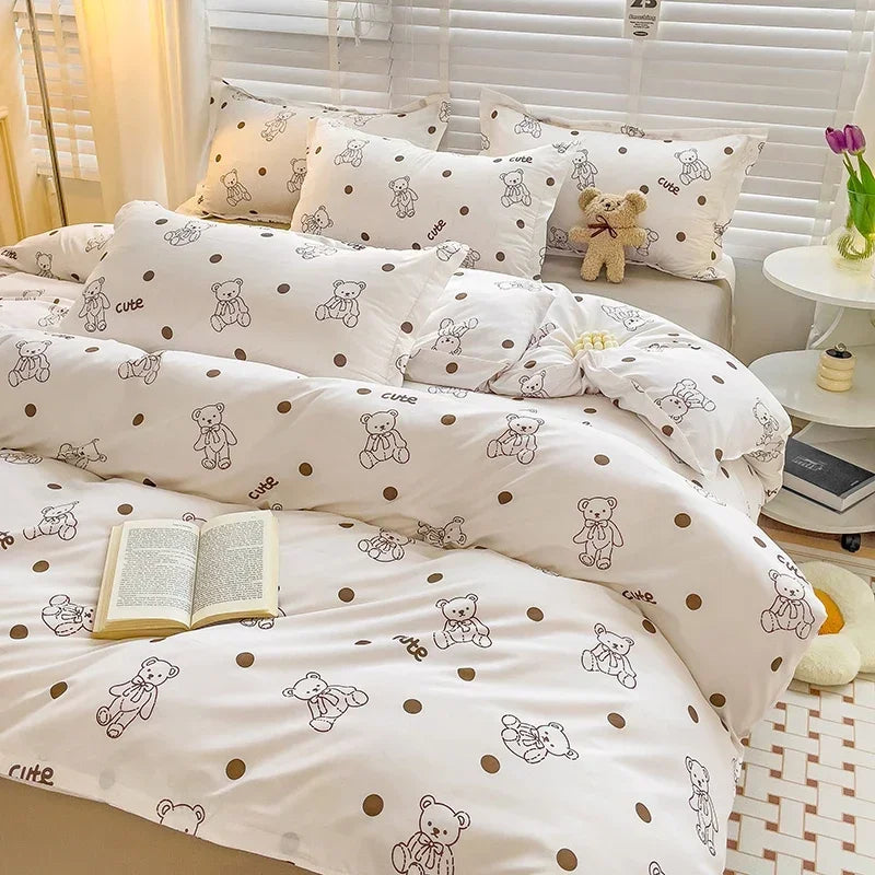Juego de sábanas estilo dibujos animados para niños, juego de cama con estampado de conejo, transpirable, duradero, постельное белье 이불세트, juego de cama Queen/King