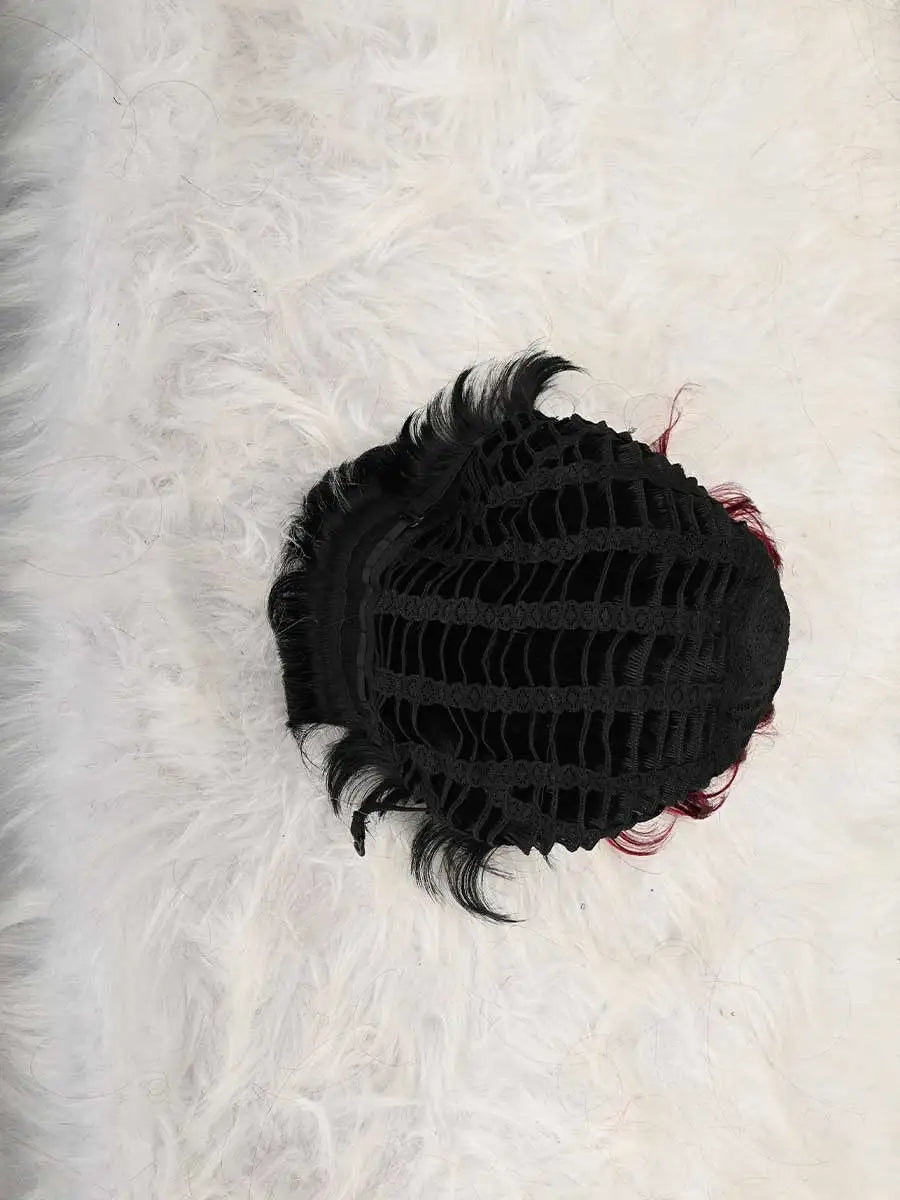 Pixie cut Wig for women Synthetic Short Layered with Natural Black And Red Color fashion wig