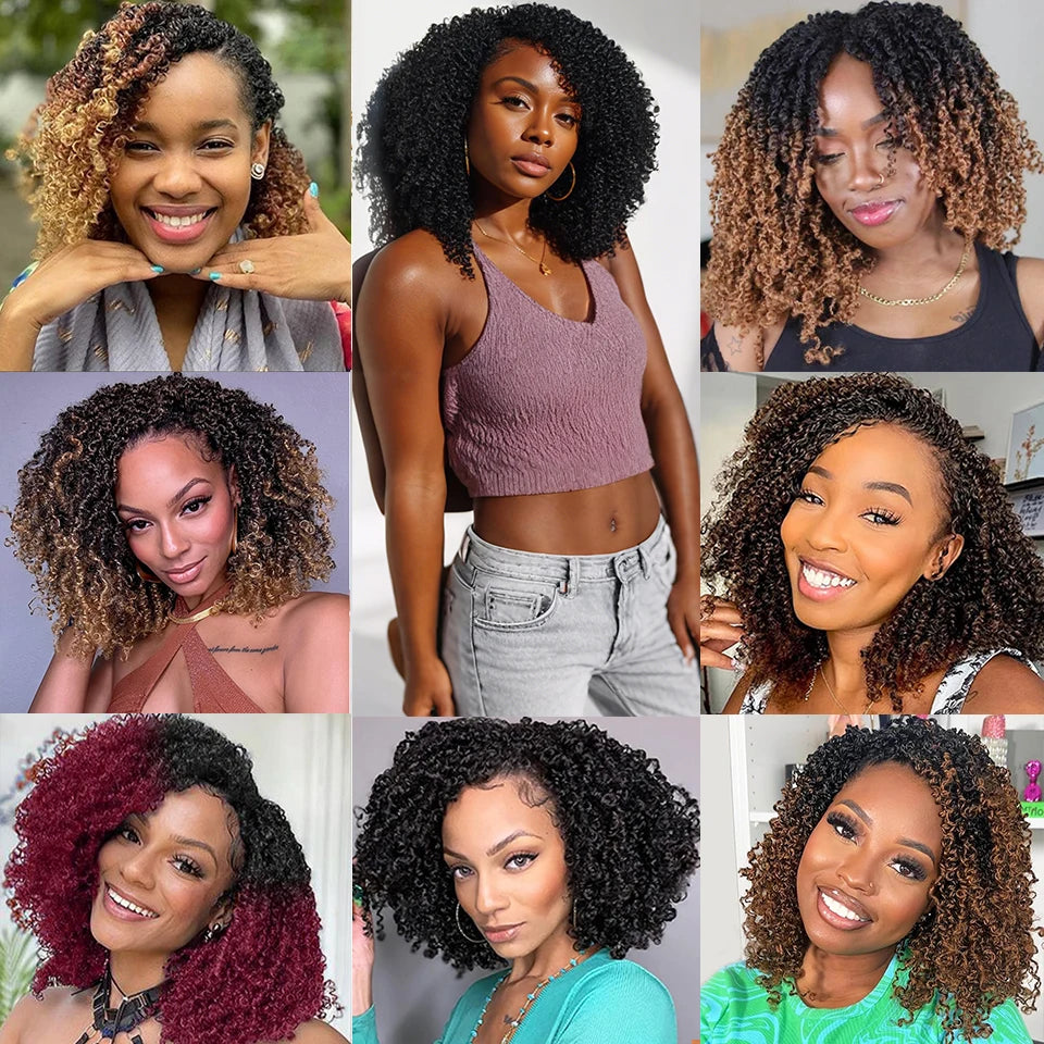 Jayfans 12 8 pulgadas Cabello de ganchillo Yanky Twist preenrollado Bohemian Passion Twist Spring Mini Twist Crochet Hair para mujeres y niñas negras