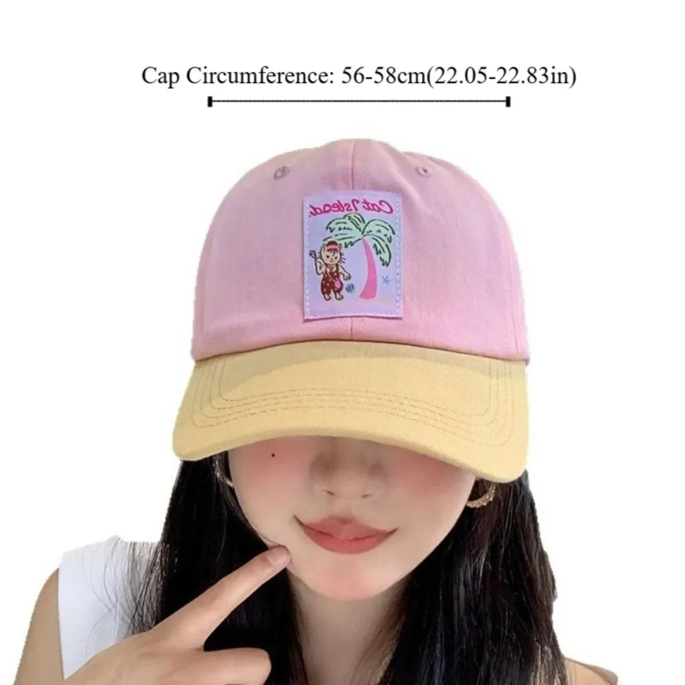 Fashion Korean Baseball Hat Embroidery Cute Peaked Cap Visor Spring Summer Snapback Cap Girls