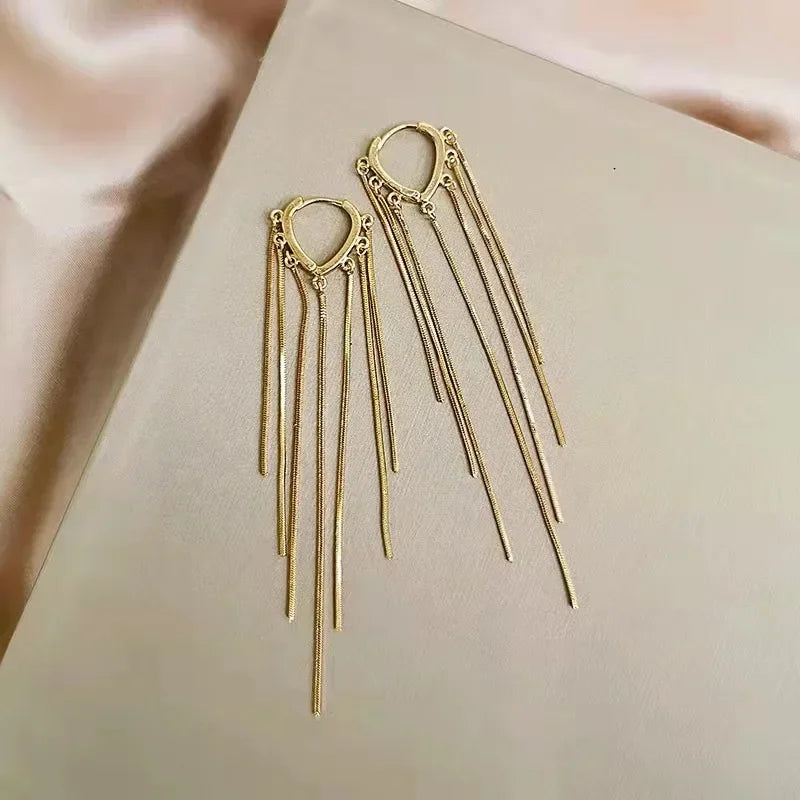 Pendientes de tuerca cuadrados de circonita azul de color plateado con borla larga para mujer, elegantes, delicados y encantadores, regalo premium para boda