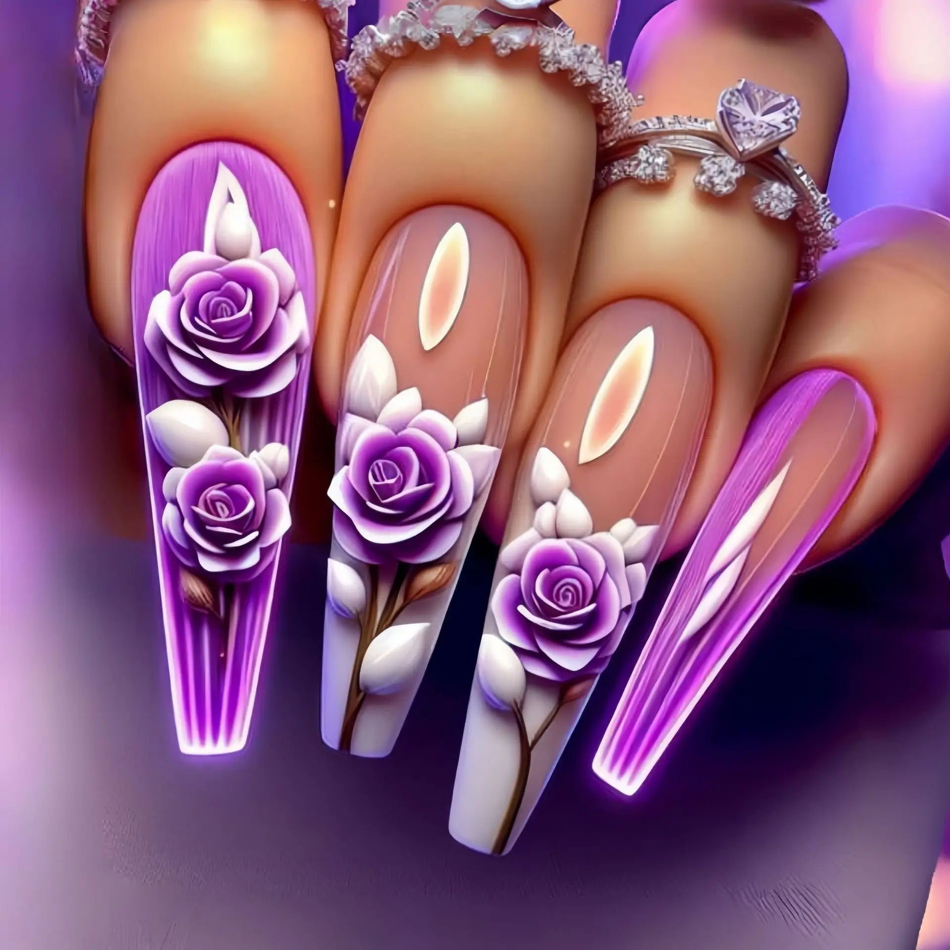 Dragon Gradient Stiletto Press-On Negler (24 stk)