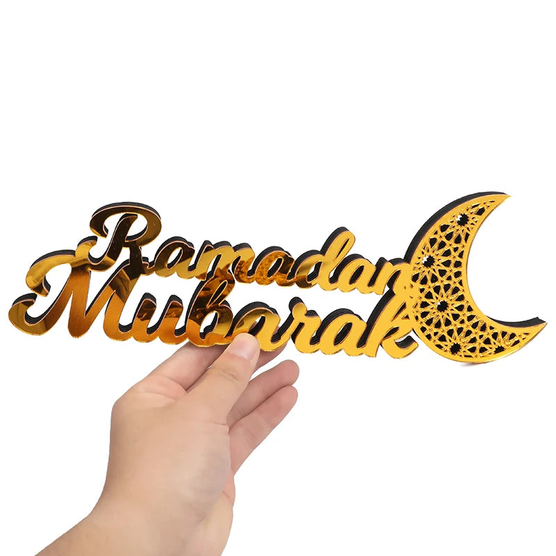 Ramadan Mubarak Acrylic Ornament Eid Mubarak Ramadan Kareem Decoration for Home Islamic Muslim Party Decor Eid Al Adha Gift