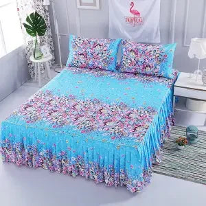 Korean Style Bedspread & Coverlet with Breathable Bed Skirt, Anti-Fade & No Shrinkage Simmons Protective Cover