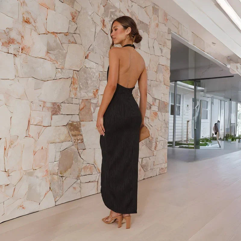 New Fashion Women Summer Halter Backless Long Dress Woman Clothing Evening Party Dresses Casual Sexy Costume Mujer Vestido