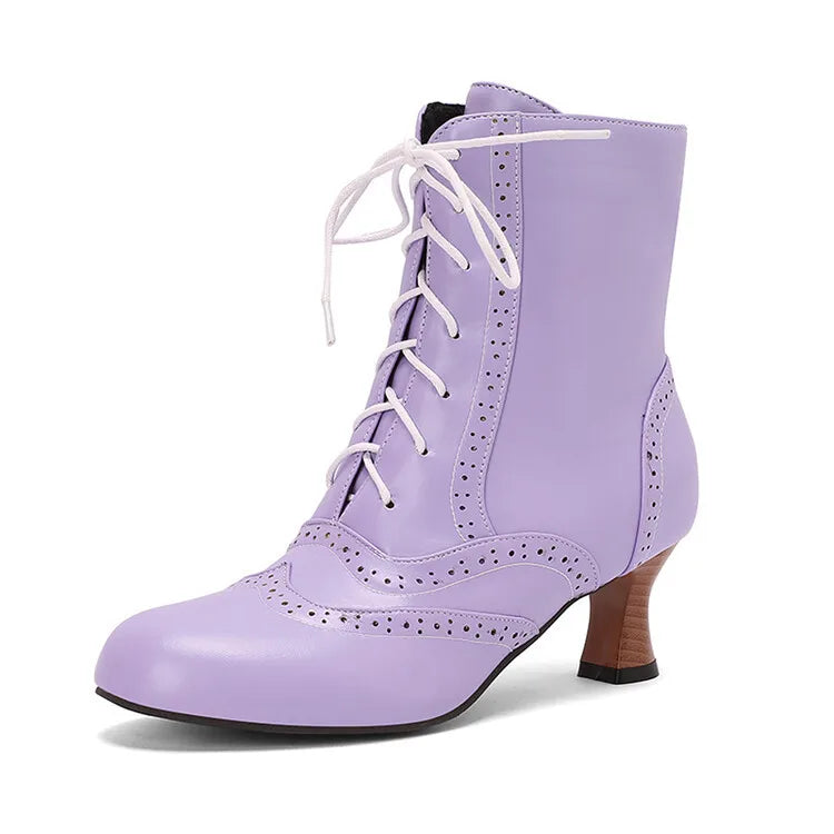 New Fashion Boots for Women High Quality Leather Women's Short Boots Daily Women High Heels Lightweight Womens Shoes Botas Mujer