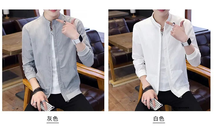 Men's Bomber Jackets Casual Male Thin Outerwear Breathable Sportswear Coats Summer Mens Sunscreen Slim Fit Chaquetas Hombre