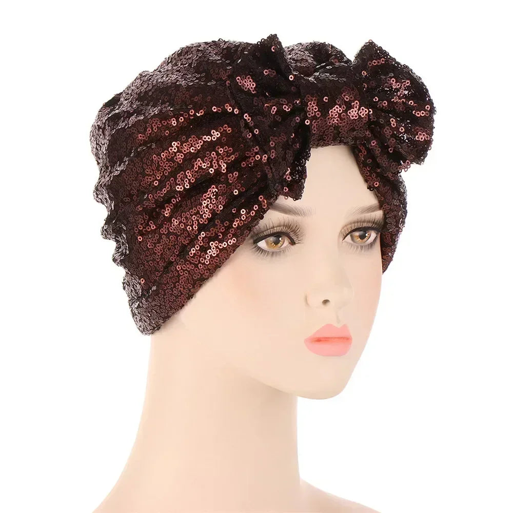 Sombrero turbante indio nuevo con nudo y lazo para mujer, hijab musulmán, pañuelo africano para la cabeza, gorro, gorro para pérdida de cabello, gorro de quimioterapia, pañuelos para la cabeza