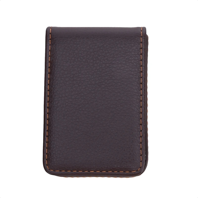 Business Card Holder, Vertical Version PU Leather Business Card Case Pocket Business Name Card Holder With Magnetic Shut