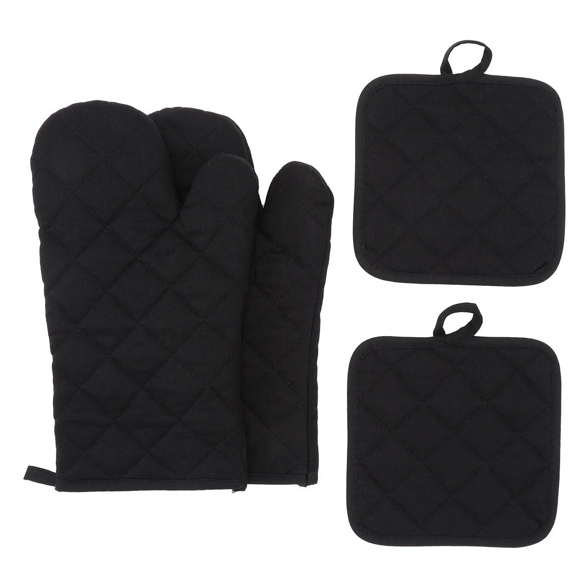 Ensemble de quatre gants de cuisine isolés et résistants à la chaleur, gants de four à micro-ondes, gants de cuisine isolés, ustensiles de cuisson