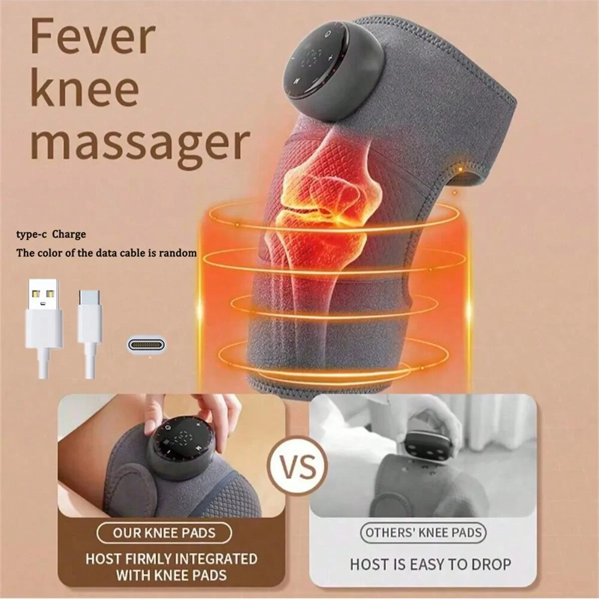 2026 1 Rechargeable Heated Knee Massager, Adjustable 3D Fully Heated Knee Pad With Heating Mode And Adjustable Vibration