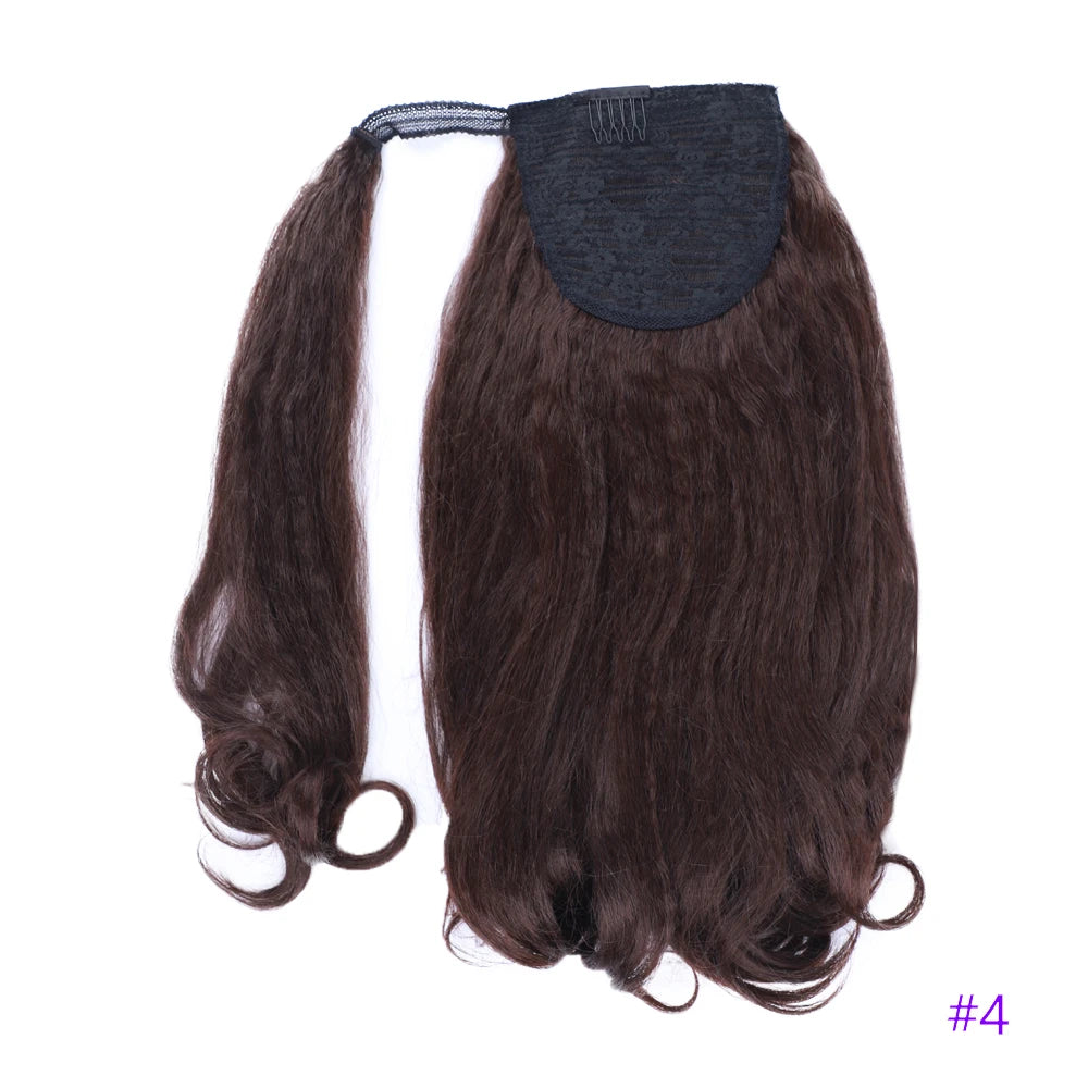 Extensions de queue de cheval synthétiques bouclées, queues de cheval enveloppantes pour femmes, postiches afro élastiques de 16 pouces pour chignons hauts.