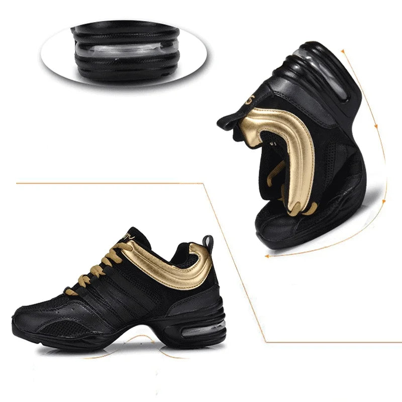 Women Modern Dancing Shoes Lady Breathable Knitted Jazz Dance Shoes Female Anti-slip Casual Sports Footwear