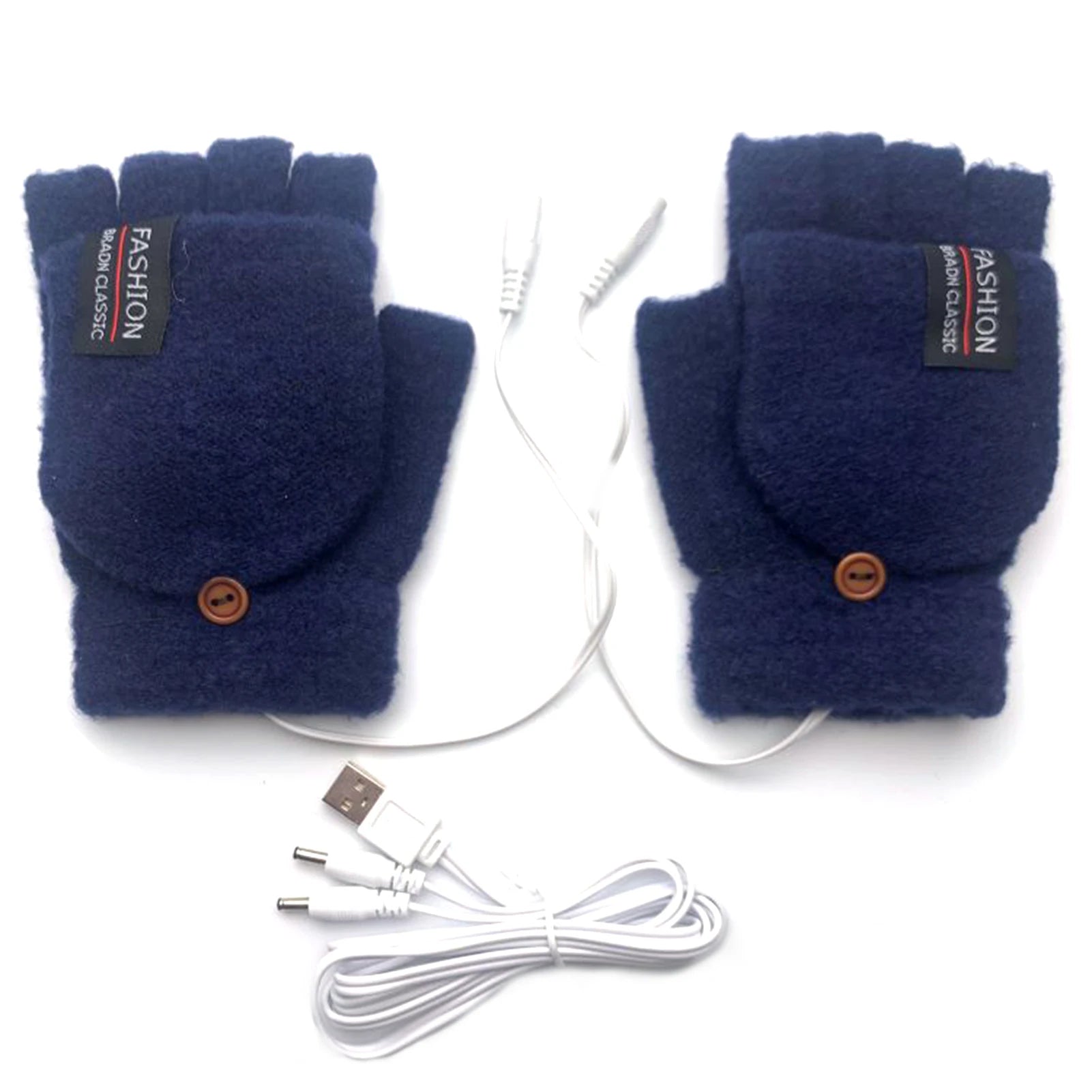 Guantes USB eléctricos de medio dedo, unisex, alimentados por USB, térmicos, de medio dedo para interiores y exteriores