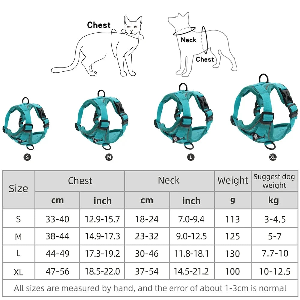 Ensemble harnais et laisse pour chat anti-fuite pour petits chiens et chats de taille moyenne, respirant, réfléchissant, réglable, sangle de poitrine pour chaton, fournitures pour animaux de compagnie