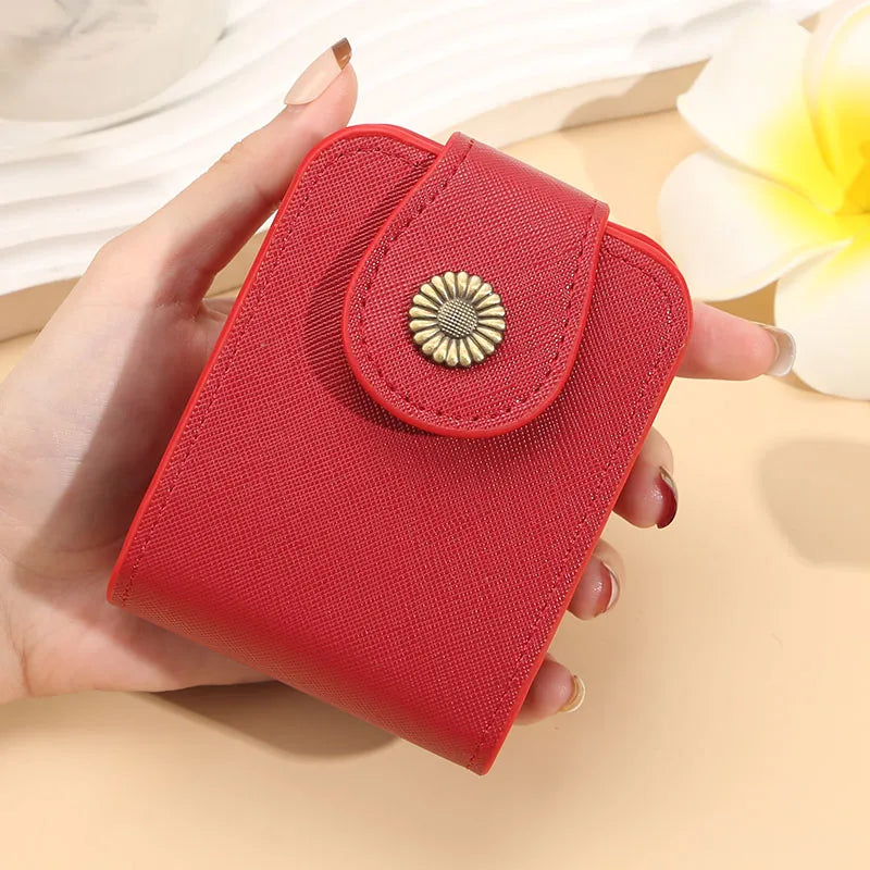 Makeup bag small women's portable makeup box with mirror mouth red envelope storage bag mini women's bag
