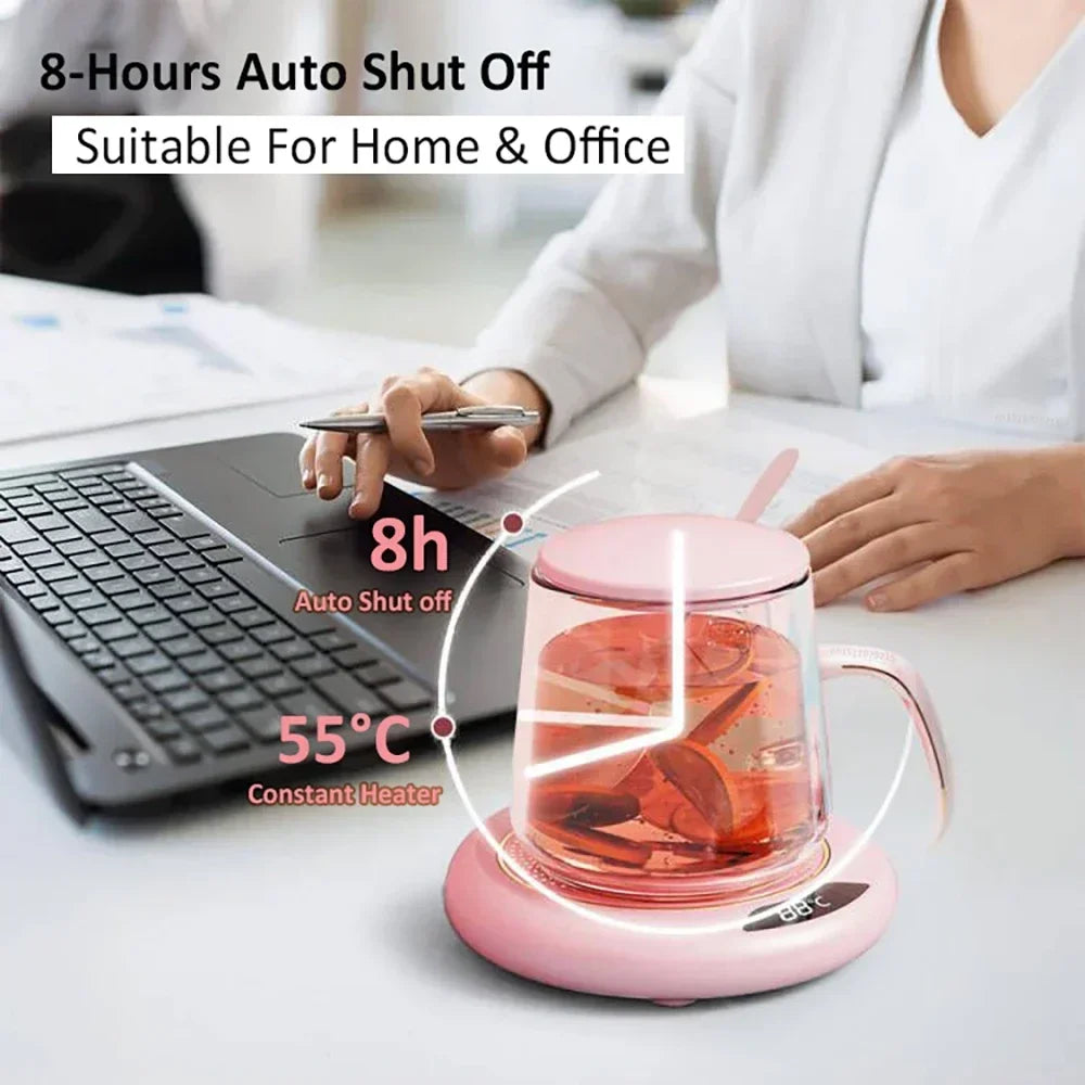 Calentador de Tazas Calentador Eléctrico de Tazas USB para Café Leche Té Almohadilla Calefactora de Agua Posavasos Termostáticos Calentador de Tazas para Hogar Oficina